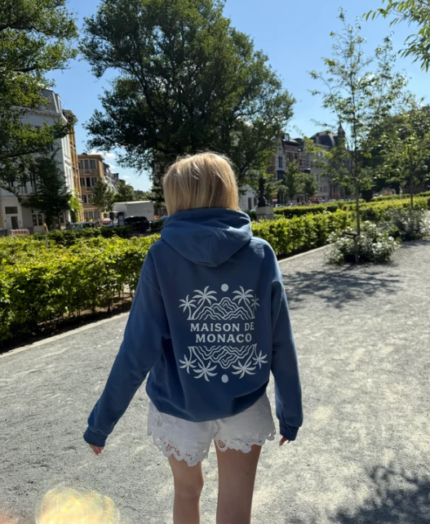 Sweat à capuche La Riviera Bleu